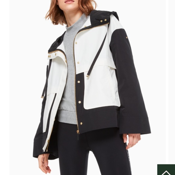 Kate Spade colorblock mixed media anorak